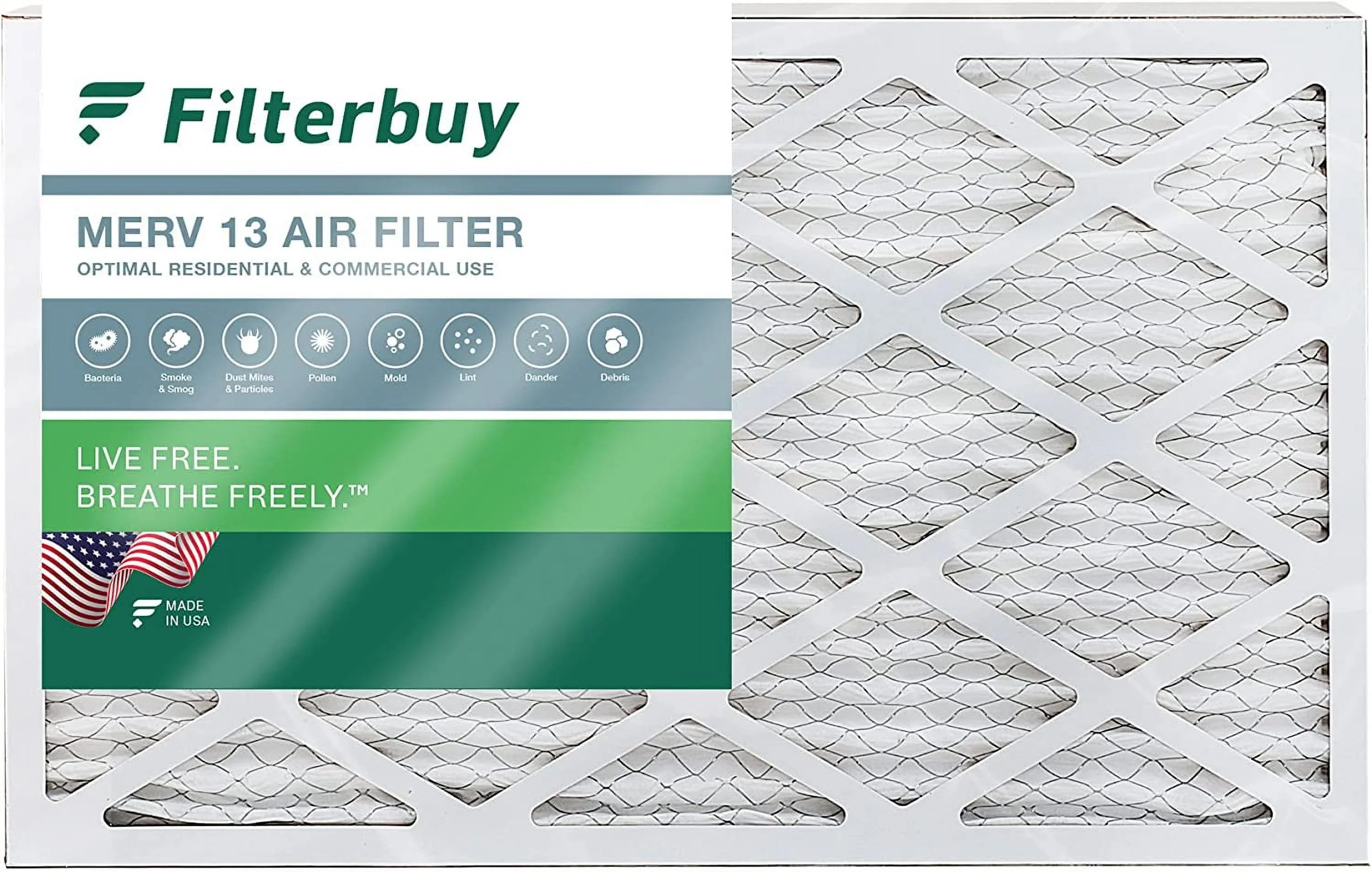 Filterbuy 10x32x1 MERV 13 Pleated HVAC AC Furnace Air Filters (1-Pack)