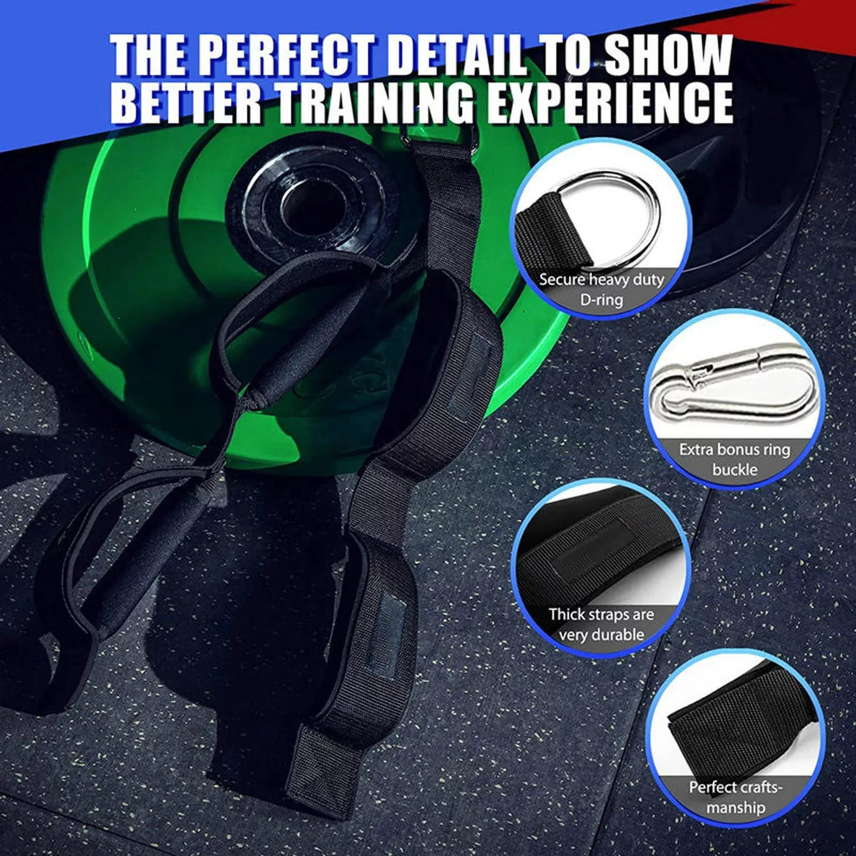 Heavy Duty Arm Tricep Strap Cable Machine Attachment Grip Handles Strap for Weight Lifting Abdominal Training Gym Equipment