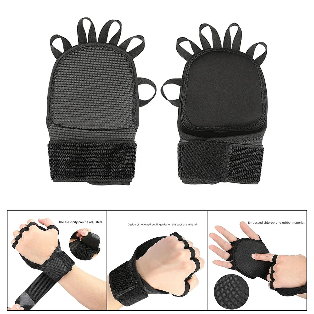 AMLESO 5xGymnastics Hand Grips Power Lifting Grips for Shrugs Deadlifting Kettlebells