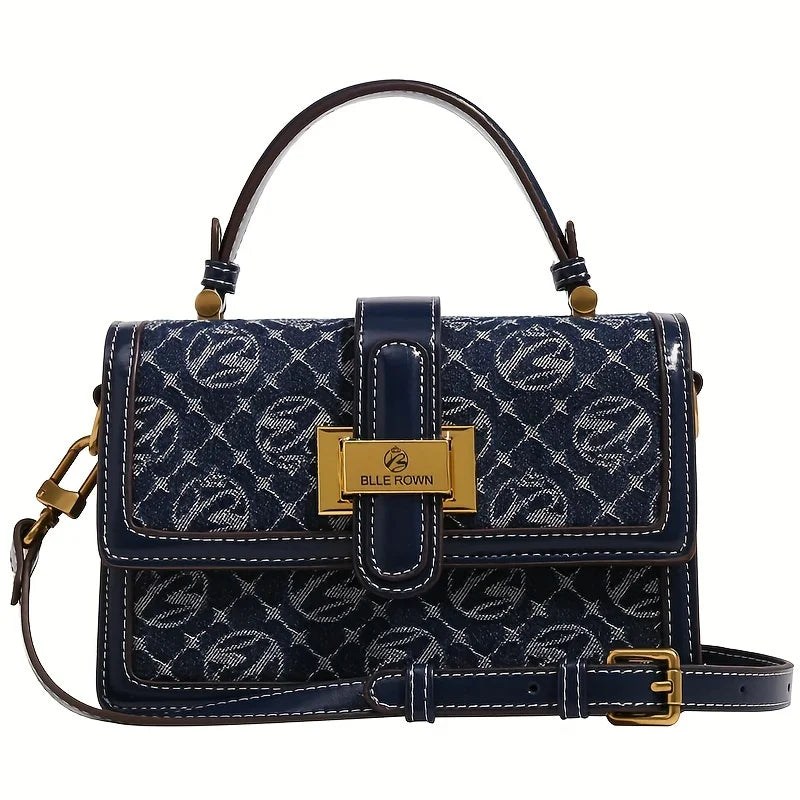 MICHROE Texture Fashion Small Square Bag - Klein Blue Series Classic Messenger Bag  Retro Pattern Purse For Women