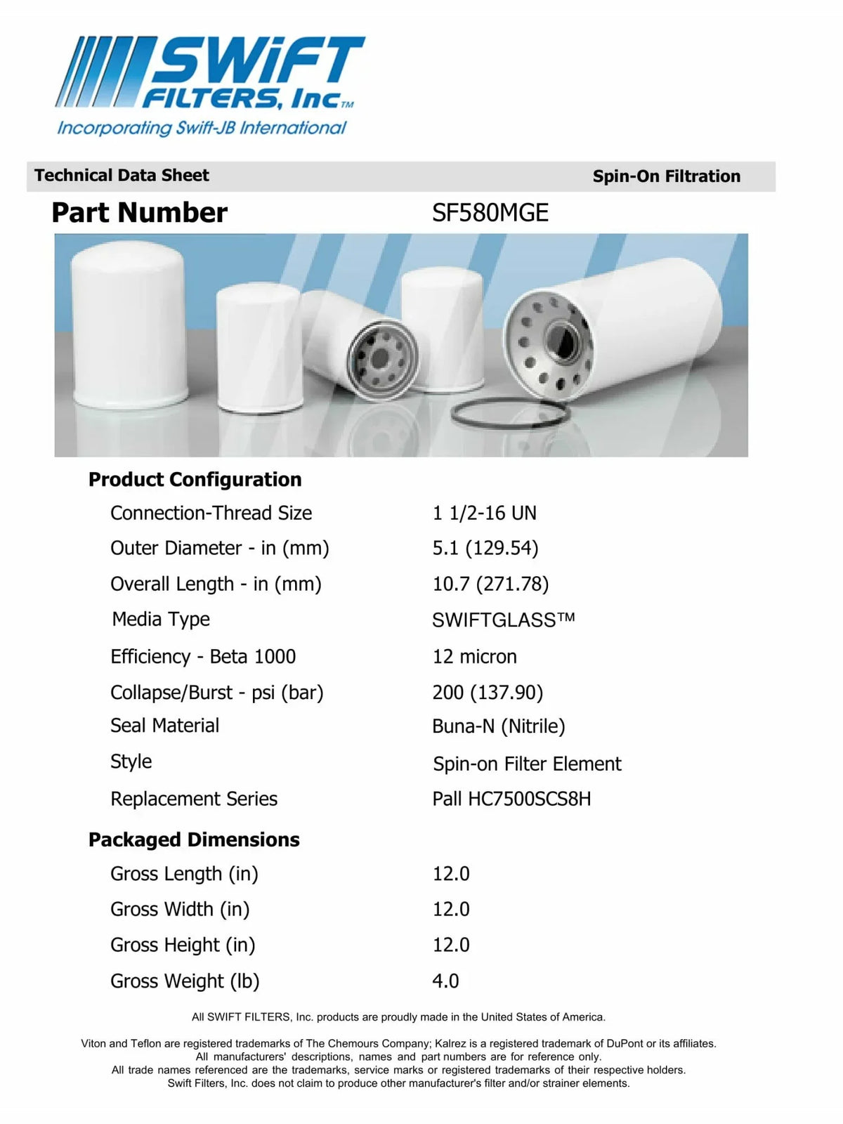Direct Interchange for DONALDSON P554105in-On Filter Element Microglass Construction 12 Micron
