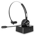Comfortable Bluetooth Headset, UX-M97 Wireless Headset with Microphone, Wireless Cell Phone Headset with Noise Isolation Mic Charging Base Mute Function for Lenovo Z5 With Charging Dock
