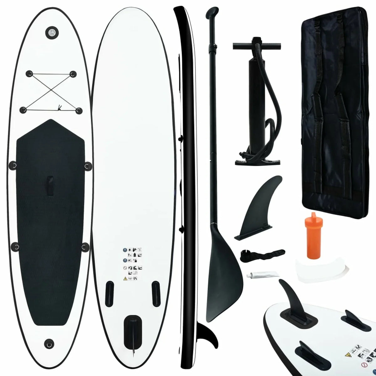 OWSOO Inflatable Paddle Board Set Black and White