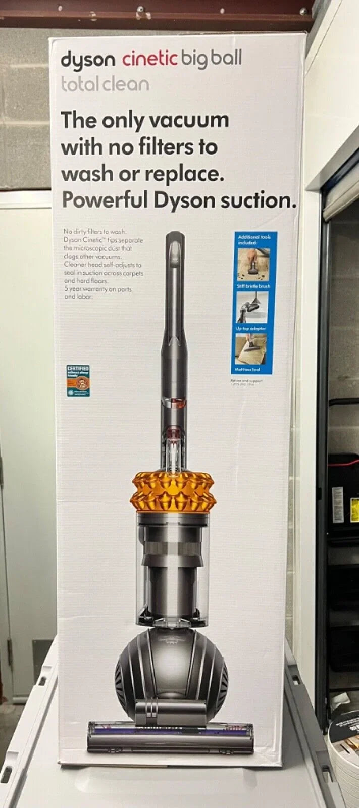 Dyson Cinetic Big Ball Total Clean Upright Vacuum | Yellow/Iron | New