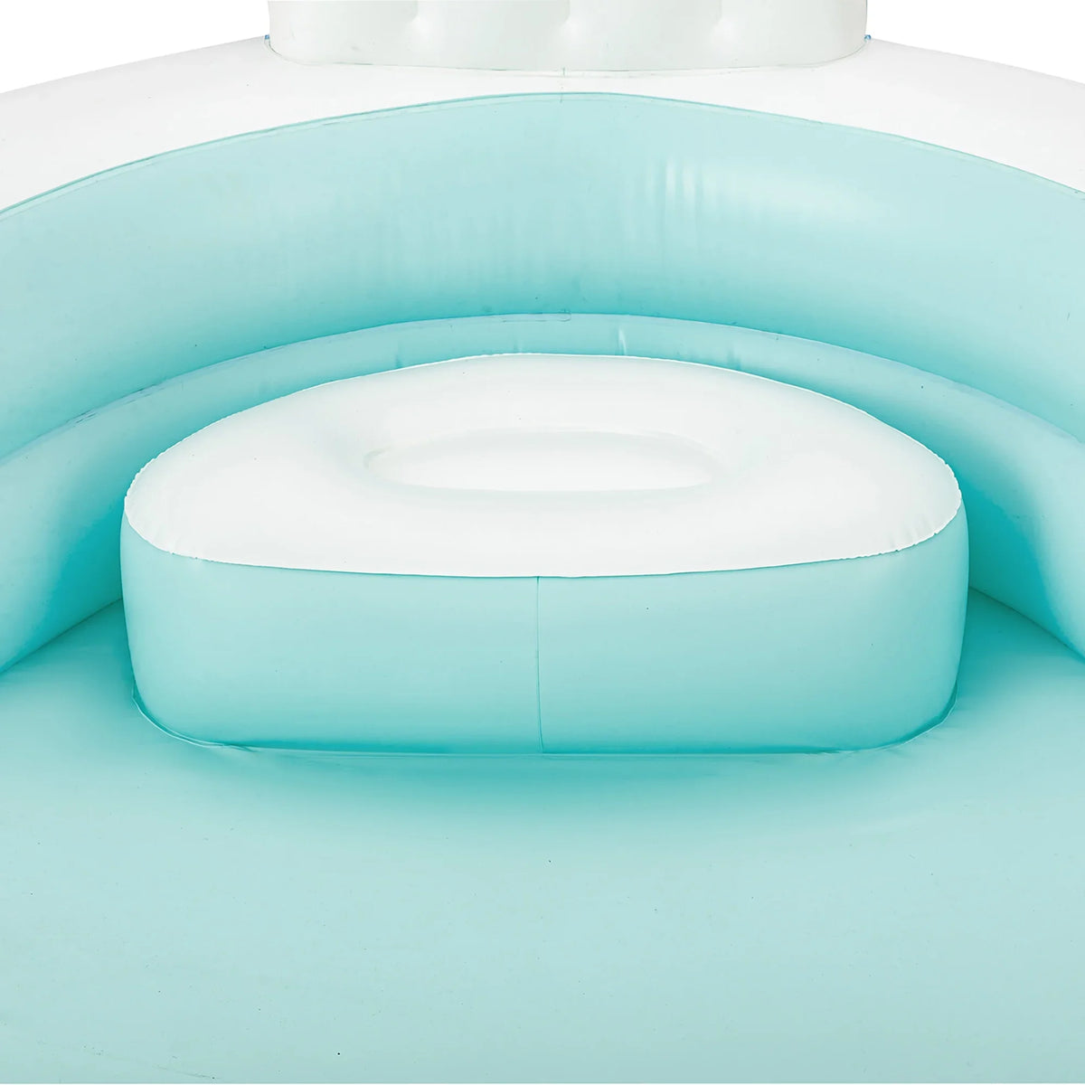 Funsicle: Shimmer Party Pool - 10ft Inflatable Lounge Pool, Teal & White, 120x110x18", Cup Holders, Comfortable Backrests, Outdoor Family Pool