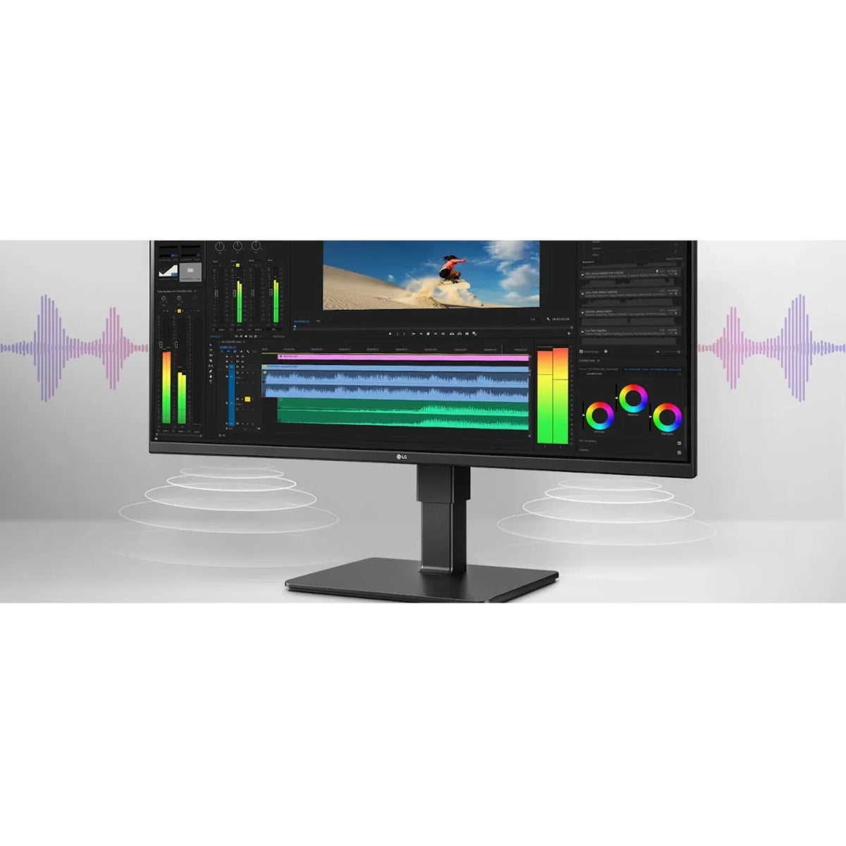 LG Ultrawide 34\" 3440 x 1440 LED HDR10, sRGB Curved Monitor, Textured Black, 34BQ77QB-B