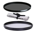 Vivitar High Grade 67mm UV (Skylight 1A) Filter, Vivitar High Grade 67mm Circular Polarizing Filter, & Nwv Direct Microfiber Cleaning Cloth.