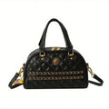 MICHROE Argyle Quilted Handbag  Y2K Chain Decor Bowling Bag  Women‘s Boston Crossbody Purse