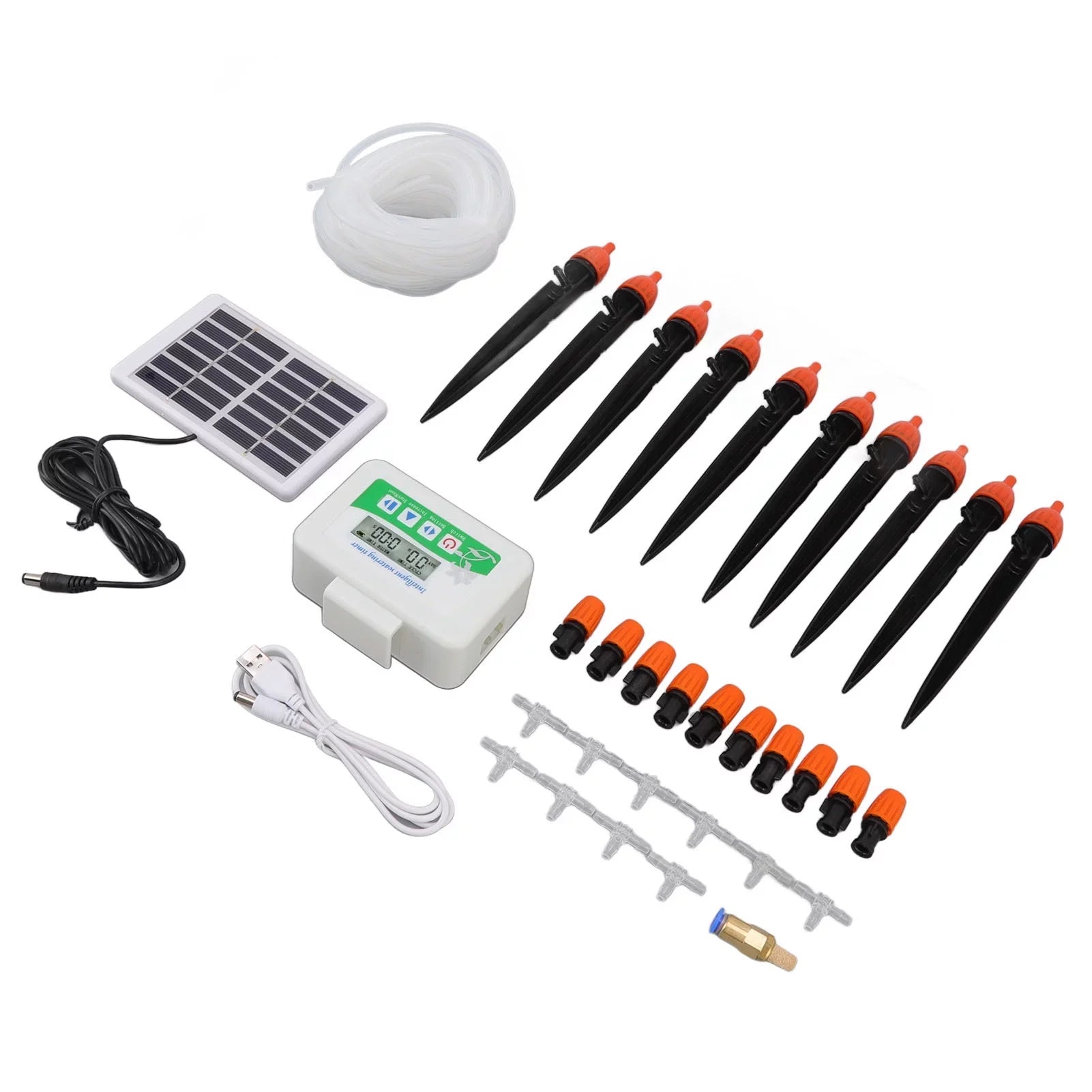 VIFERR Solar Watering Device Automatic Irrigation System Solar Power Rainproof Auto Watering 850ml Per Min USB Port 2000mAh Battery Water Pump Timer
