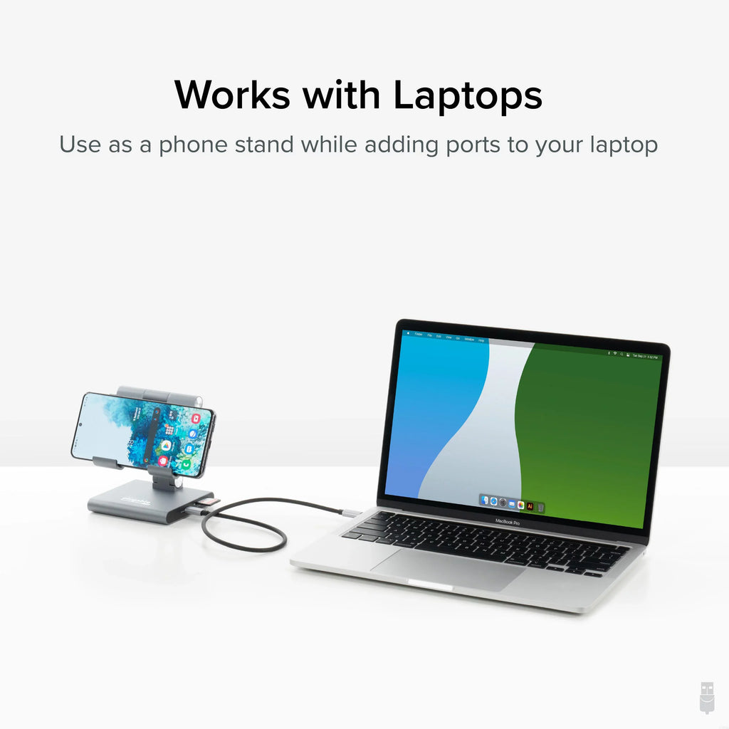 Plugable 8-in-1 USB C Docking Station for iPad with Stand, 100W Pass-through Charging USB-C Hub, 1x HDMI, 2x USB, Audio, and SD, Compatible with Windows, iPadOS, USB-C Phones, and Tablets