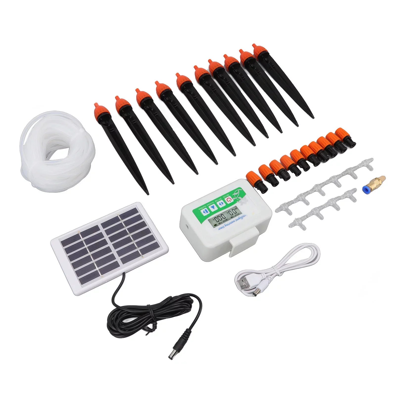 VIFERR Solar Watering Device Automatic Irrigation System Solar Power Rainproof Auto Watering 850ml Per Min USB Port 2000mAh Battery Water Pump Timer