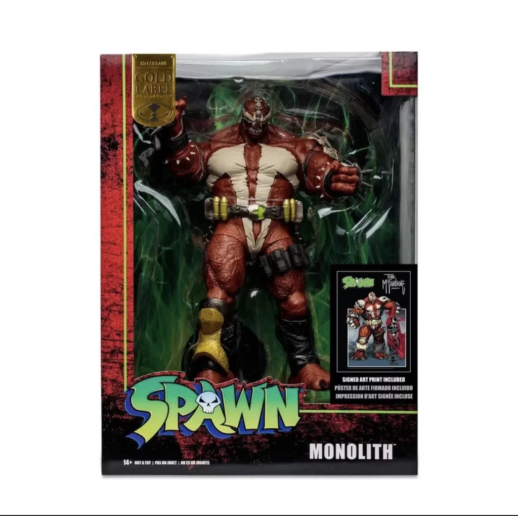 McFarlane Toys Gold Label Collection Spawn Monolith Megafig 7-in Action Figure with Autographed Lithograph Art Print