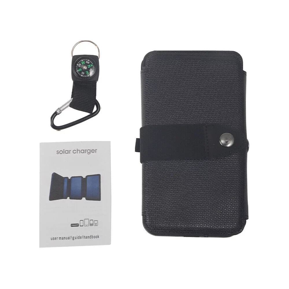 JLLOM Portable Solar Power Bank Mobile Phone Charger Panel Waterproof Outdoor Camping