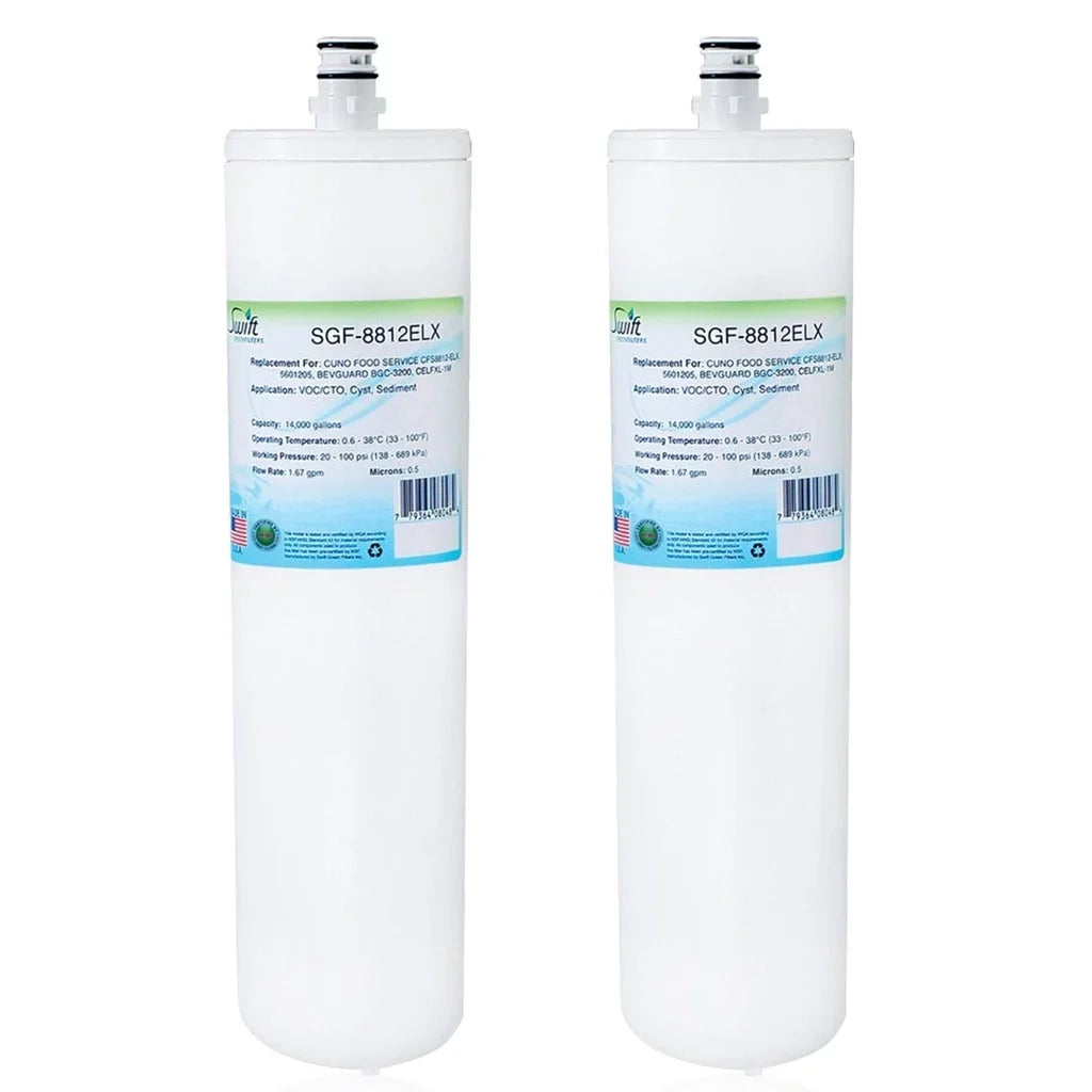 Swift Green Filters SGF-8812ELX Compatible Commercial Water Filter for CFS8812-ELX, 5601205, BEVGUARD BGC-3200, CELFXL-1M , Made in USA (Pack of 2)