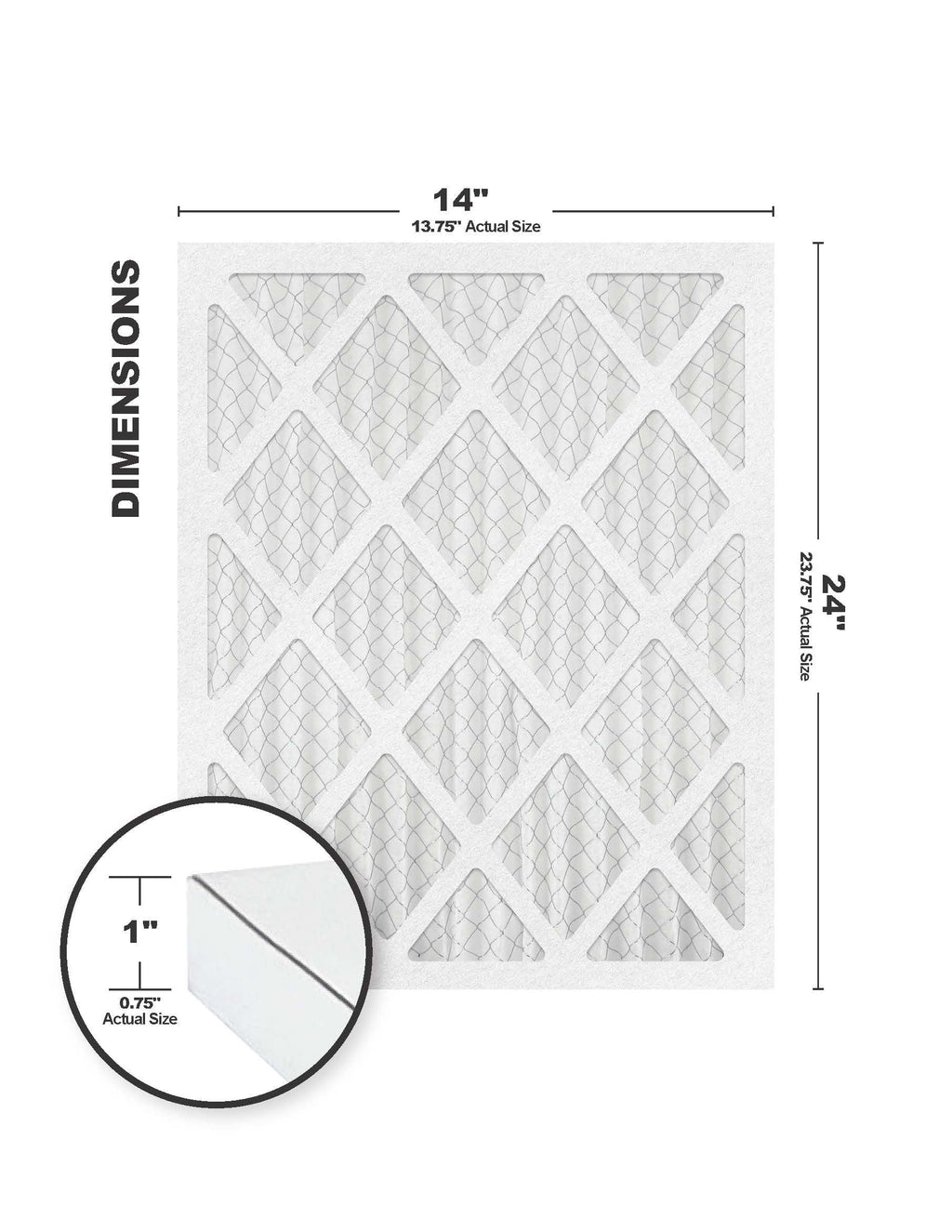 Accumulair Gold 14x24x1 MERV 8 Air Filter (4 Pack)