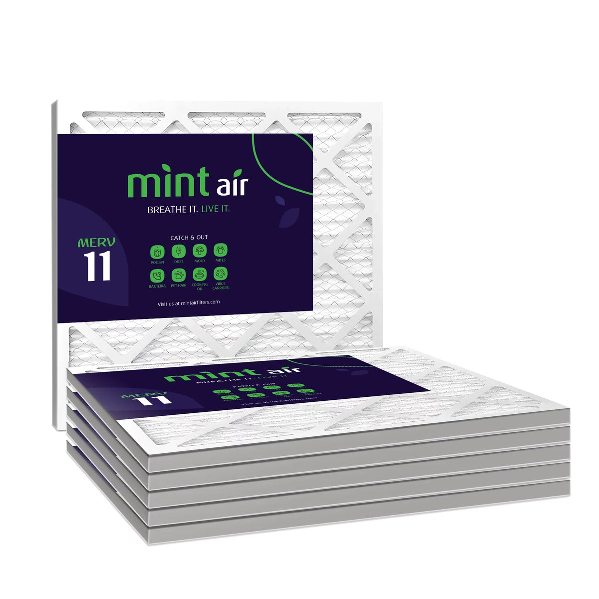 Simply Filters, 16x20x1 Air Filter, MERV 11, MPR 1000, AC Furnace Air Filter, 6-Pack