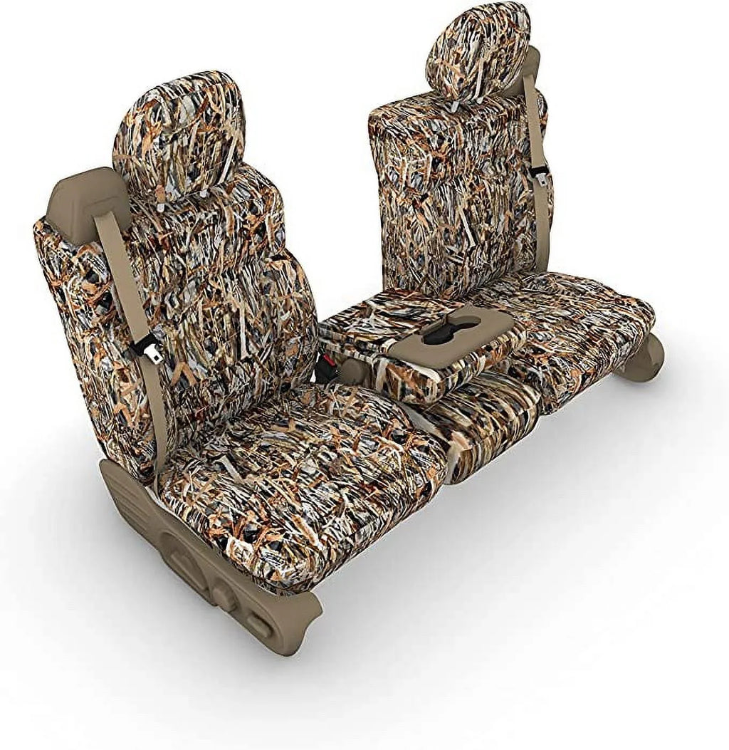 F369 2004-2008 Ford F150 XLT Super Cab Front 40/20/40 Split Seat With Adjustable Headrests and Opening Center Console in Camo Endura