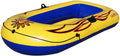SOLSTICE Inflatable Boat Rafts 2 Person for Adults & Kids Comes W/ Pole Oar Holders Cushioned Comfortable Base Grab Line 6 Ft Size Sunskiff Kits Dinghy Air Floor Yellow