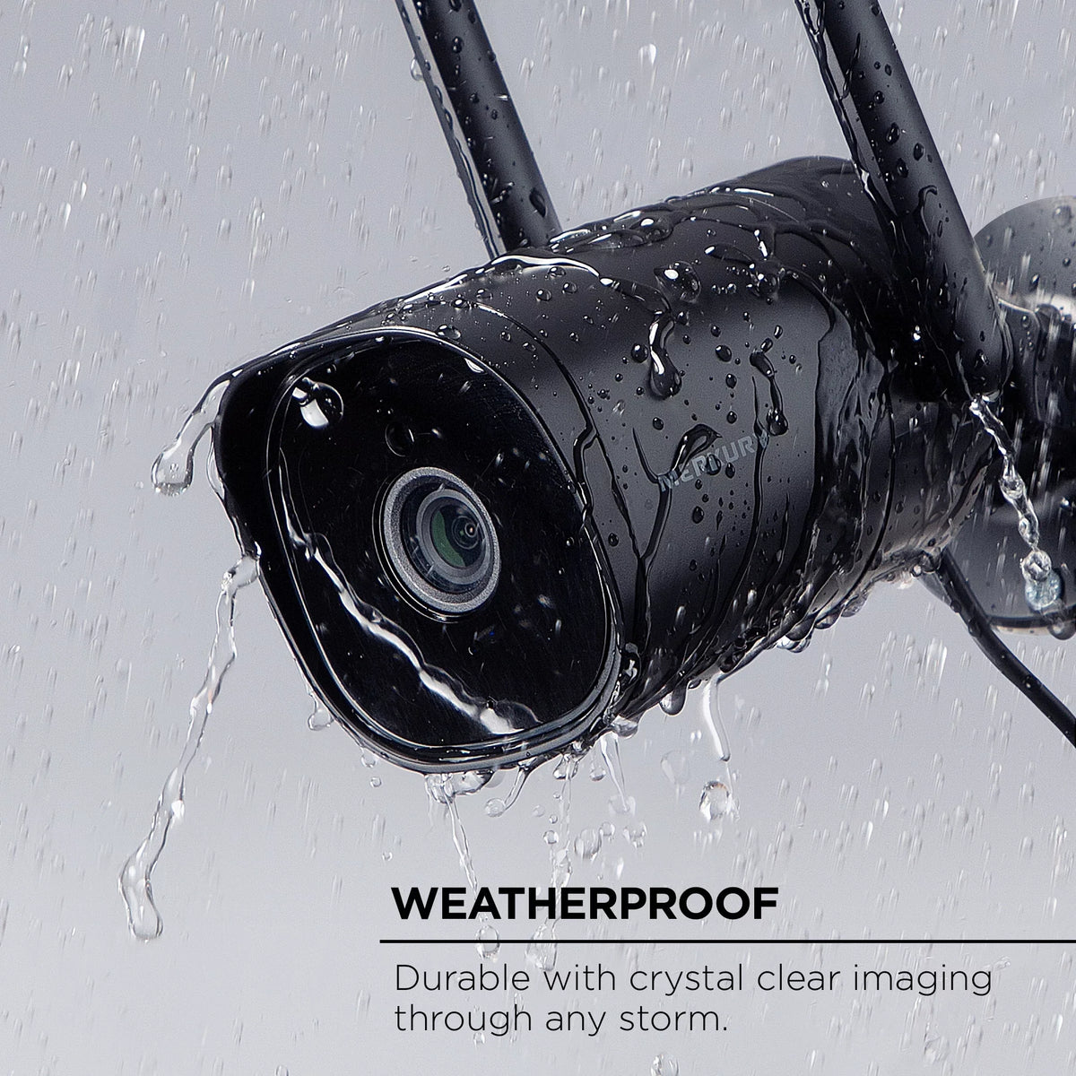 Merkury Smart 1080P Smart Outdoor Security Camera - Weatherproof, Night Vision, 2-Way Audio, Black, Wi-Fi