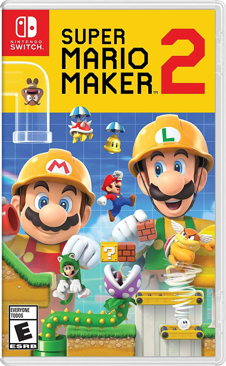 Nintendo Switch OLED Console White with Super Mario Maker 2 and Screen Cleaning Cloth