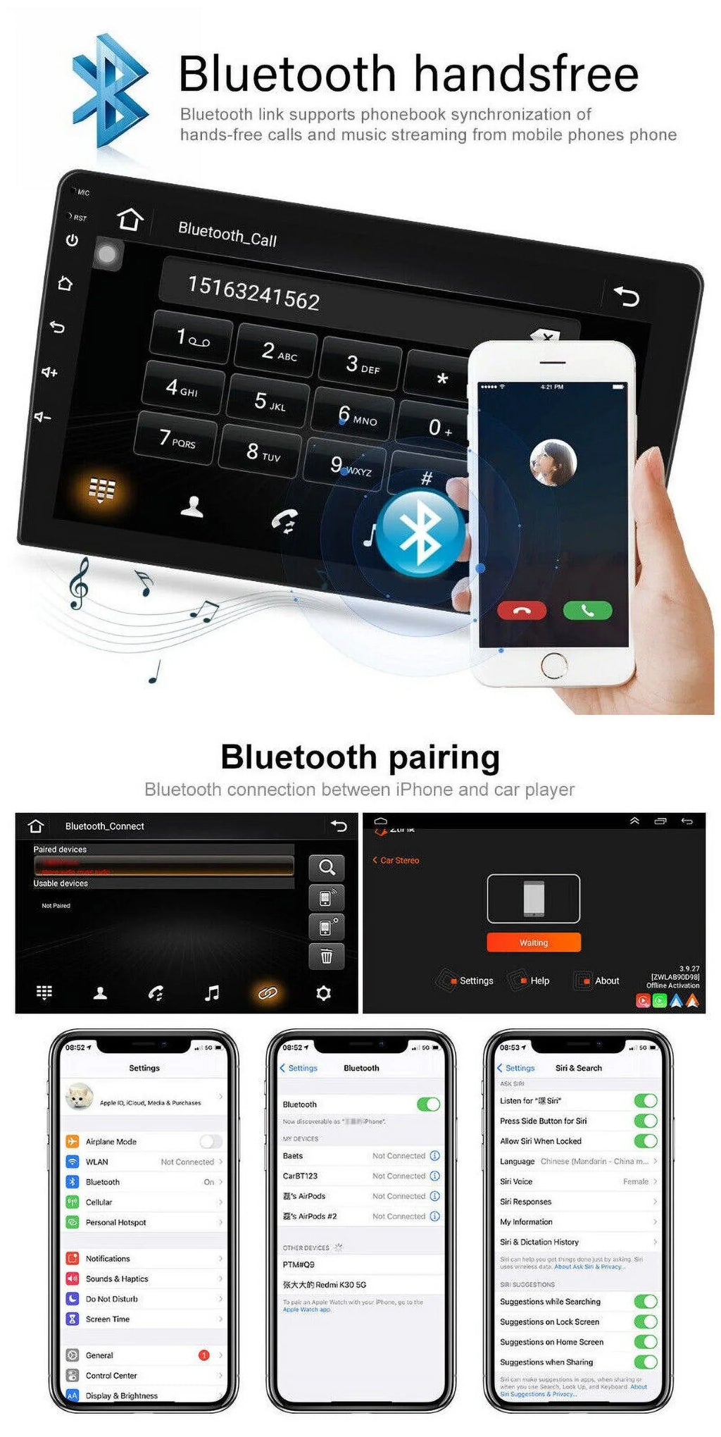 For Fiat 500 2007-2015 9" Car GPS WIFI Navigation Radio Stereo DSP Android Auto Carplay 3+32GB AHD Backup Camera