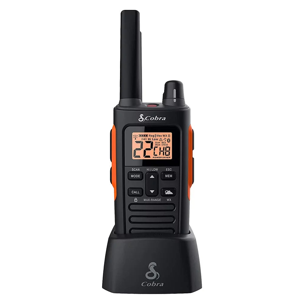 Cobra RX680 Waterproof Walkie Talkies for Adults - Rechargeable, 60 Preset Channels, Long Range 38-Mile Two-Way Radio Set (2-Pack)