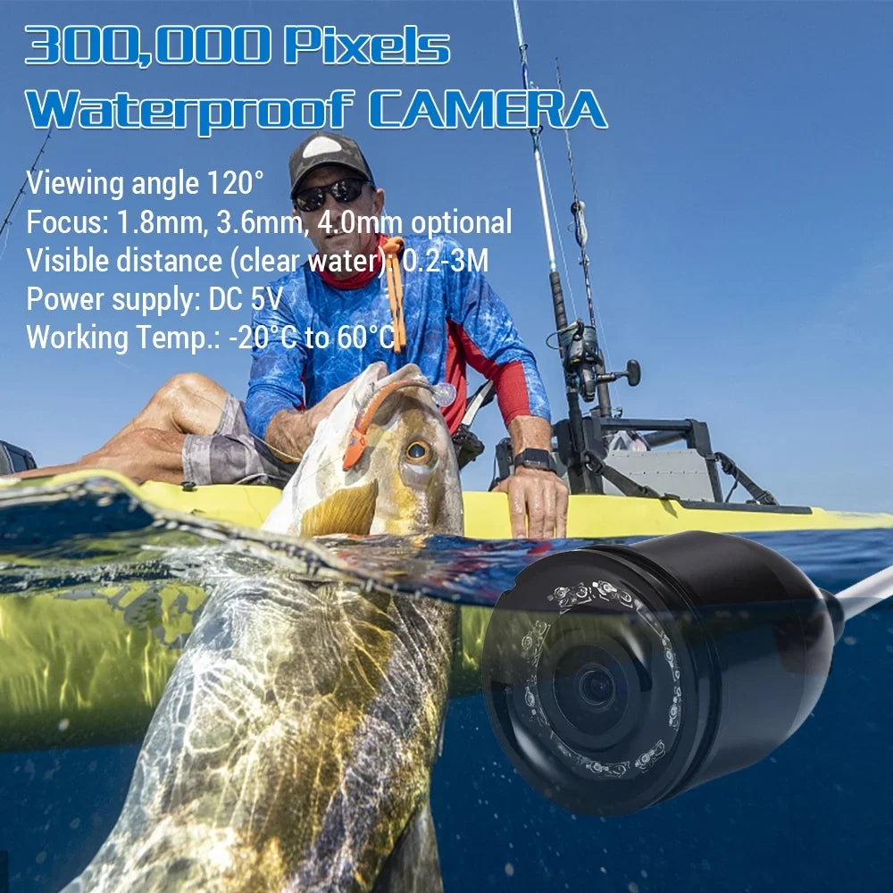 Lixada Fishing Camera Underwater 4.3in Digital LCD 120° View 300,000 Pixels Night Vision Suitable for Ice/River Fishing
