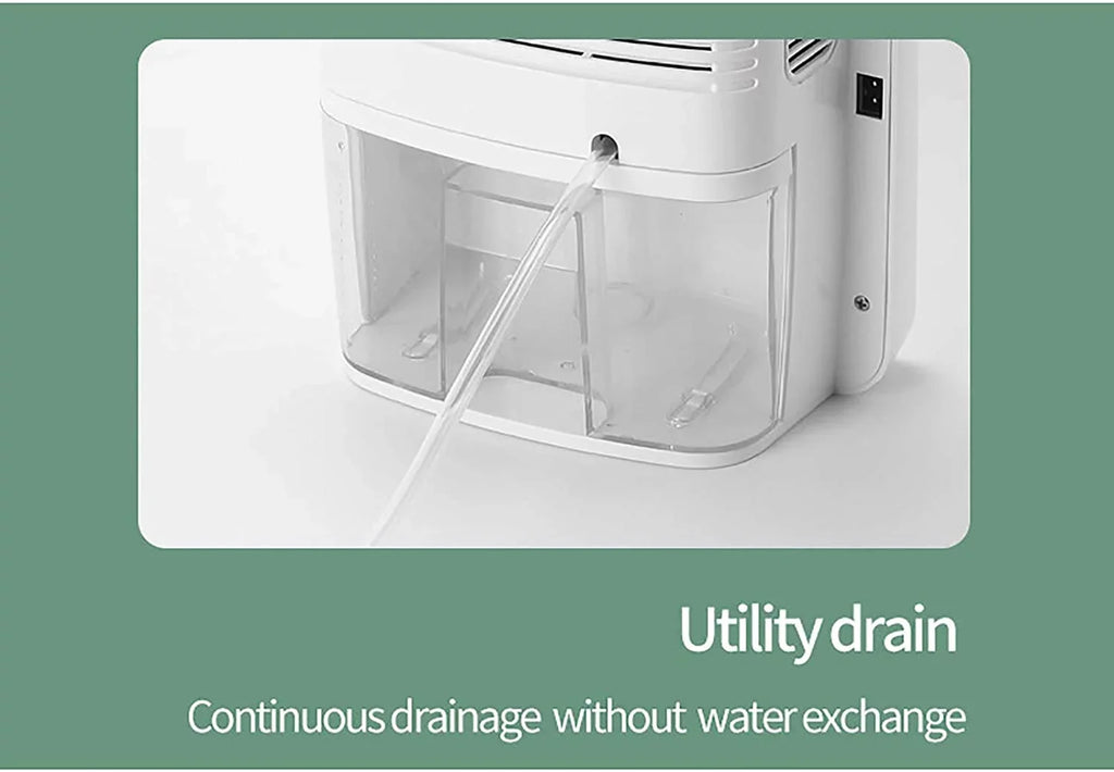 Miumaeov Silent Dehumidifier Moisture Humidity Removal Absorber 2.5L with Drain Hose