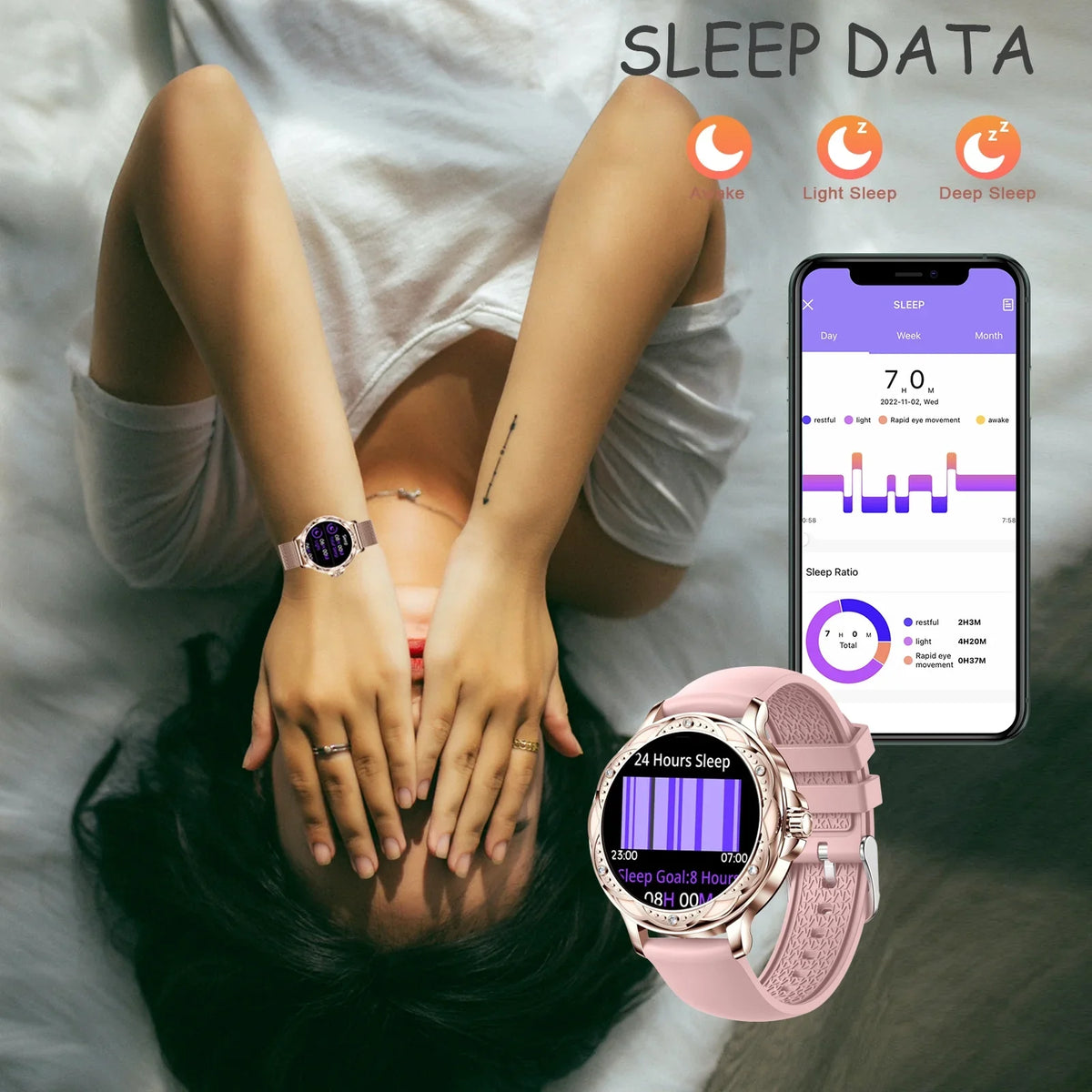 VOPOCO Smart Watch for Women (Answer/Make Calls) 1.2" Lightweight HD Screen Sports Smartwatch for iPhone Android