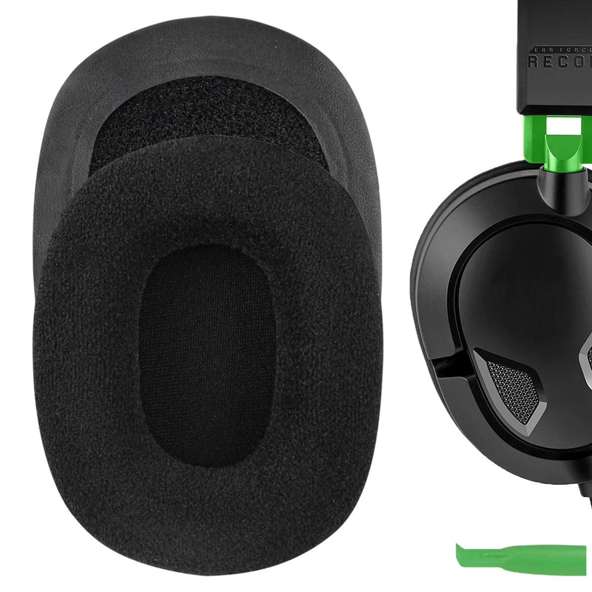 Geekria Comfort Velour Replacement Ear Pads for Turtle Beach Ear Force Recon 50 50P 60P 150 Camo Call of Duty Advanced Warfare Gaming Headphones Ear Cushions, Ear Cups Cover Repair Parts (Black)