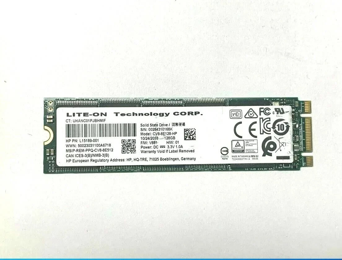 Renewed L51128-001 HP Solid State Drive 128GB M2 SATA3 TLC Pavilion X360 14-DH0046TX (Refurbished - Like New)