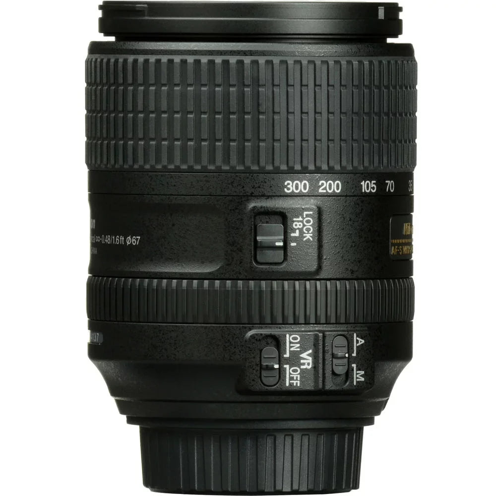Nikon AF-S DX NIKKOR 18-300mm f/3.5-6.3G ED VR Lens (2216) Intl with Padded Lens Case + Macro Filter Kit + UV, CPL, FL Lens Filters + Tulip Hood + Lens Cap Keeper + Cleaning Kit