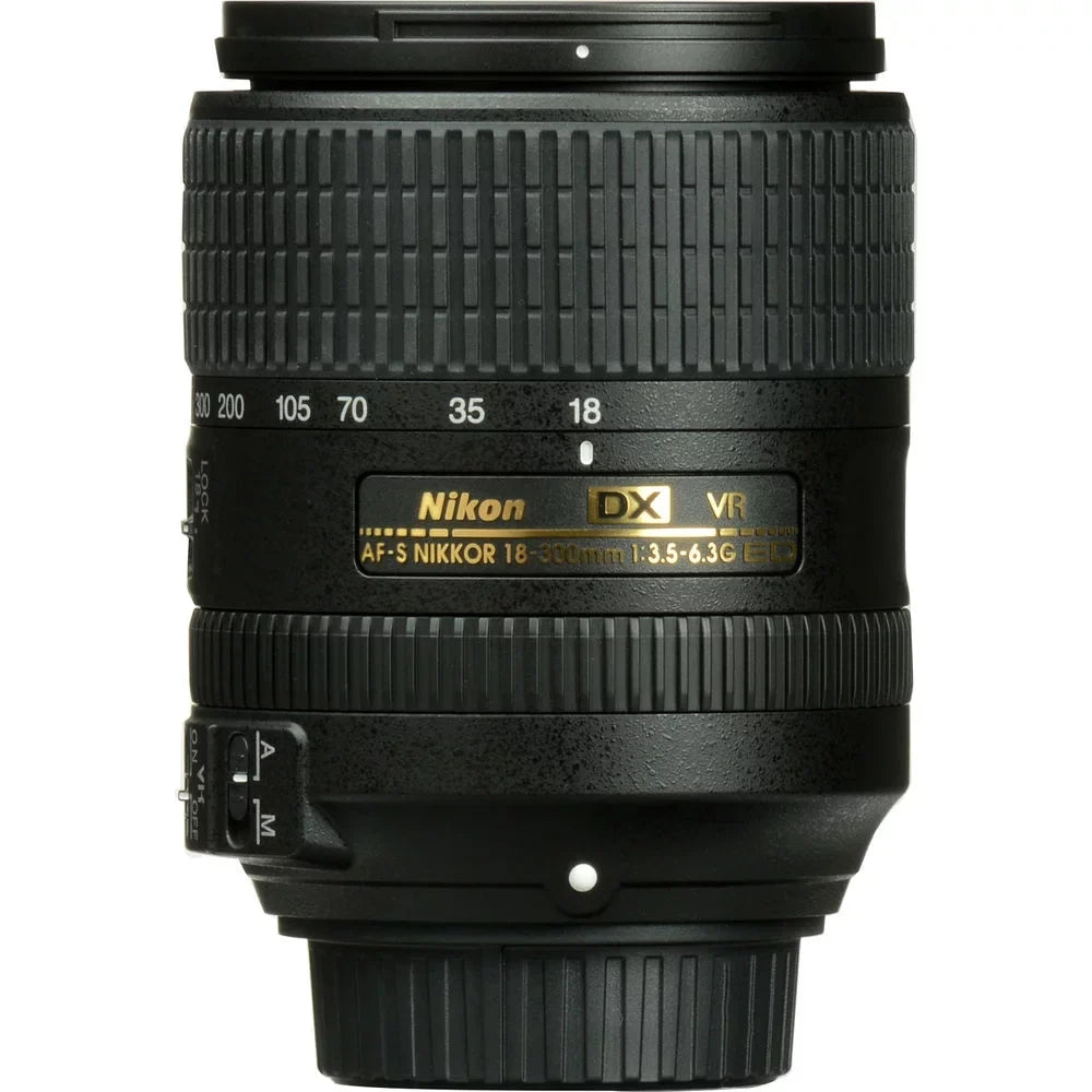 Nikon AF-S DX NIKKOR 18-300mm f/3.5-6.3G ED VR Lens (2216) Intl with Padded Lens Case + Macro Filter Kit + UV, CPL, FL Lens Filters + Tulip Hood + Lens Cap Keeper + Cleaning Kit