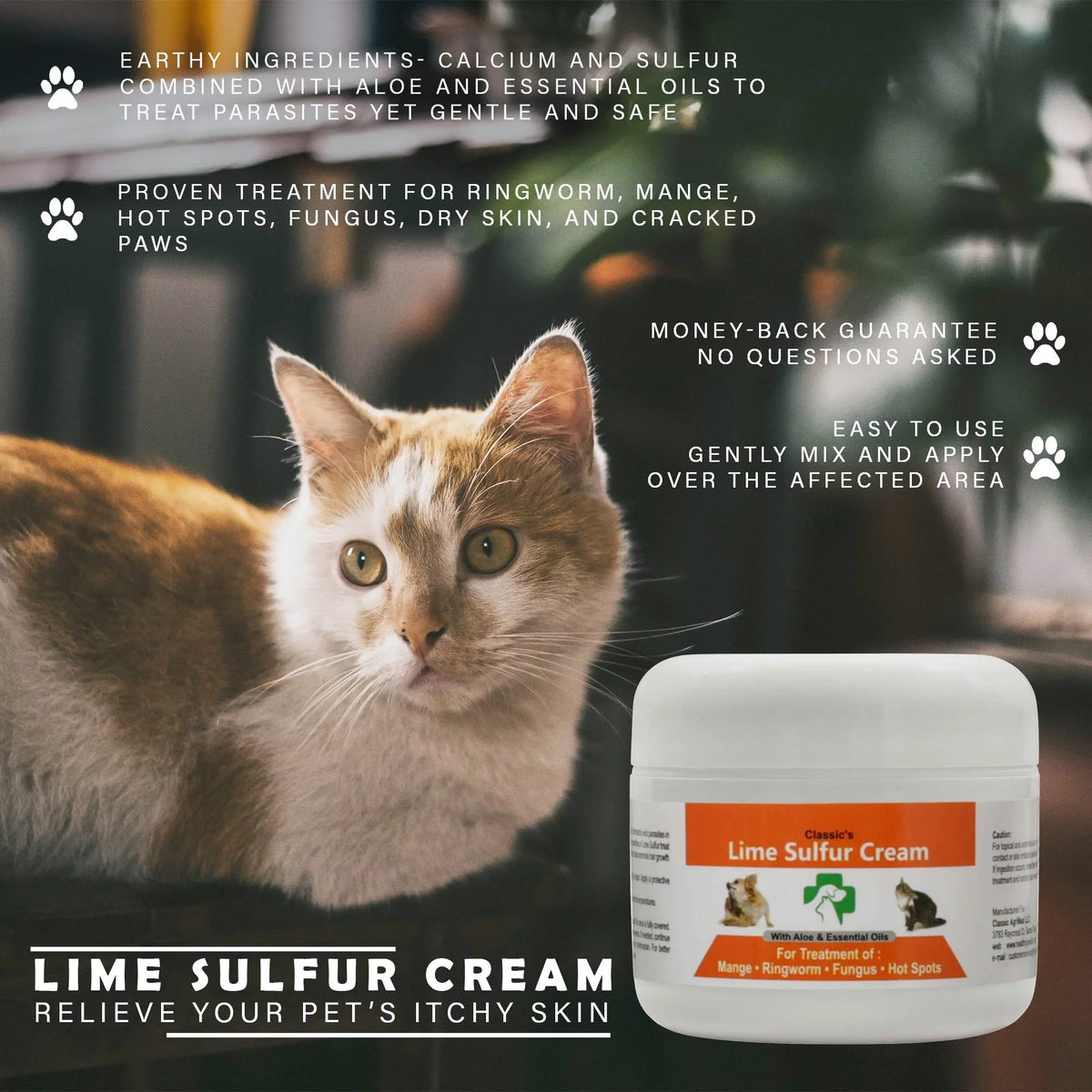 Healthy Paw Life - Lime Sulfur Dip Pet Skin Ointment (2 oz x 2 Jars) - Pet Care for Itchy and Dry Skin - Safe Cream Ointment for Dog, Cat, Puppy, Kitten, Horse (2 oz x 2) (2 oz x 2)