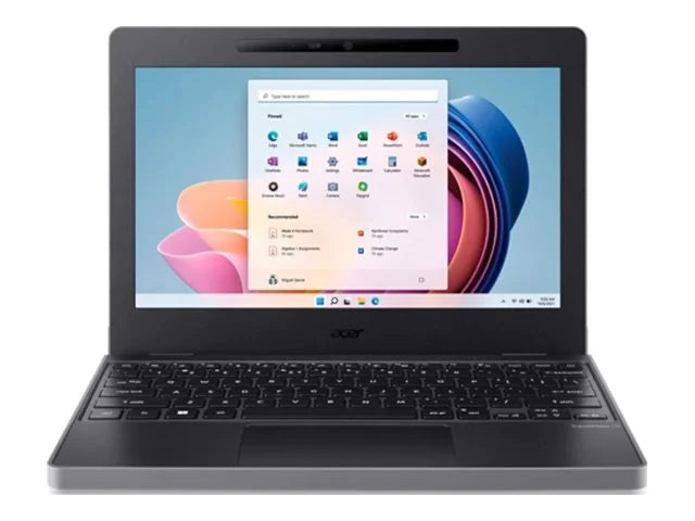 Acer TravelMate B3 11 TMB311-33 - 180-degree hinge design - Processor N-series - N100 / up to 3.4 GHz - Win 11 Pro - UHD Graphics - 4 GB RAM - 128 GB eMMC - 11.6" IPS 1366 x 768 - Wi-Fi 6E, Bluetooth - shale black - kbd: US Intl
