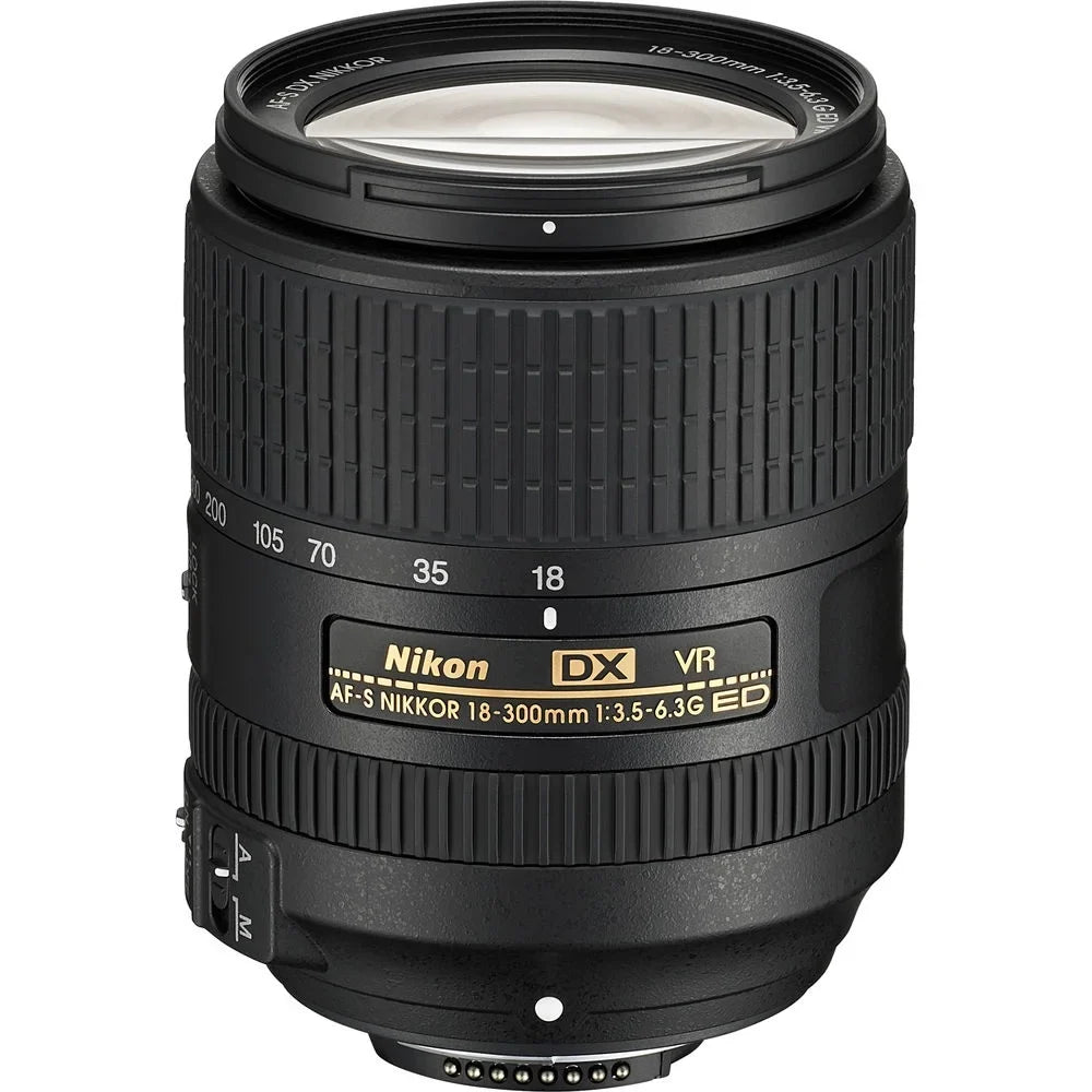 Nikon AF-S DX NIKKOR 18-300mm f/3.5-6.3G ED VR Lens (2216) Intl with Padded Lens Case + Macro Filter Kit + UV, CPL, FL Lens Filters + Tulip Hood + Lens Cap Keeper + Cleaning Kit