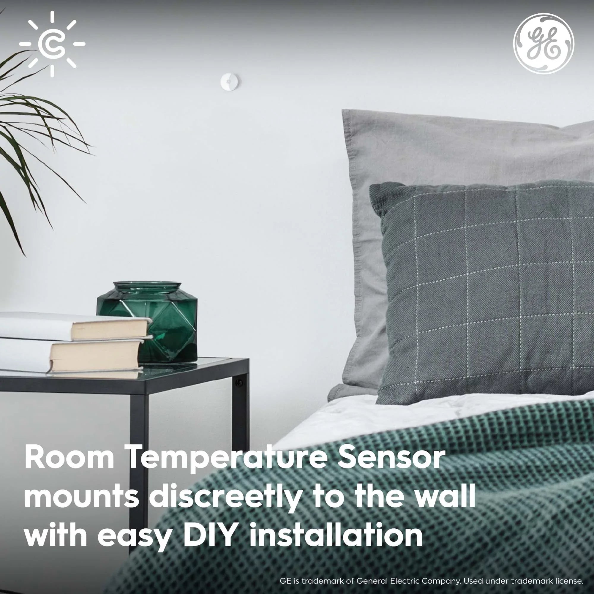 GE CYNC Smart Temperature Sensor, Thermostat Sensor, Humidity Sensor, Works with CYNC Smart Thermostat (Sold Separately), Set Schedules in CYNC App (1 Pack)