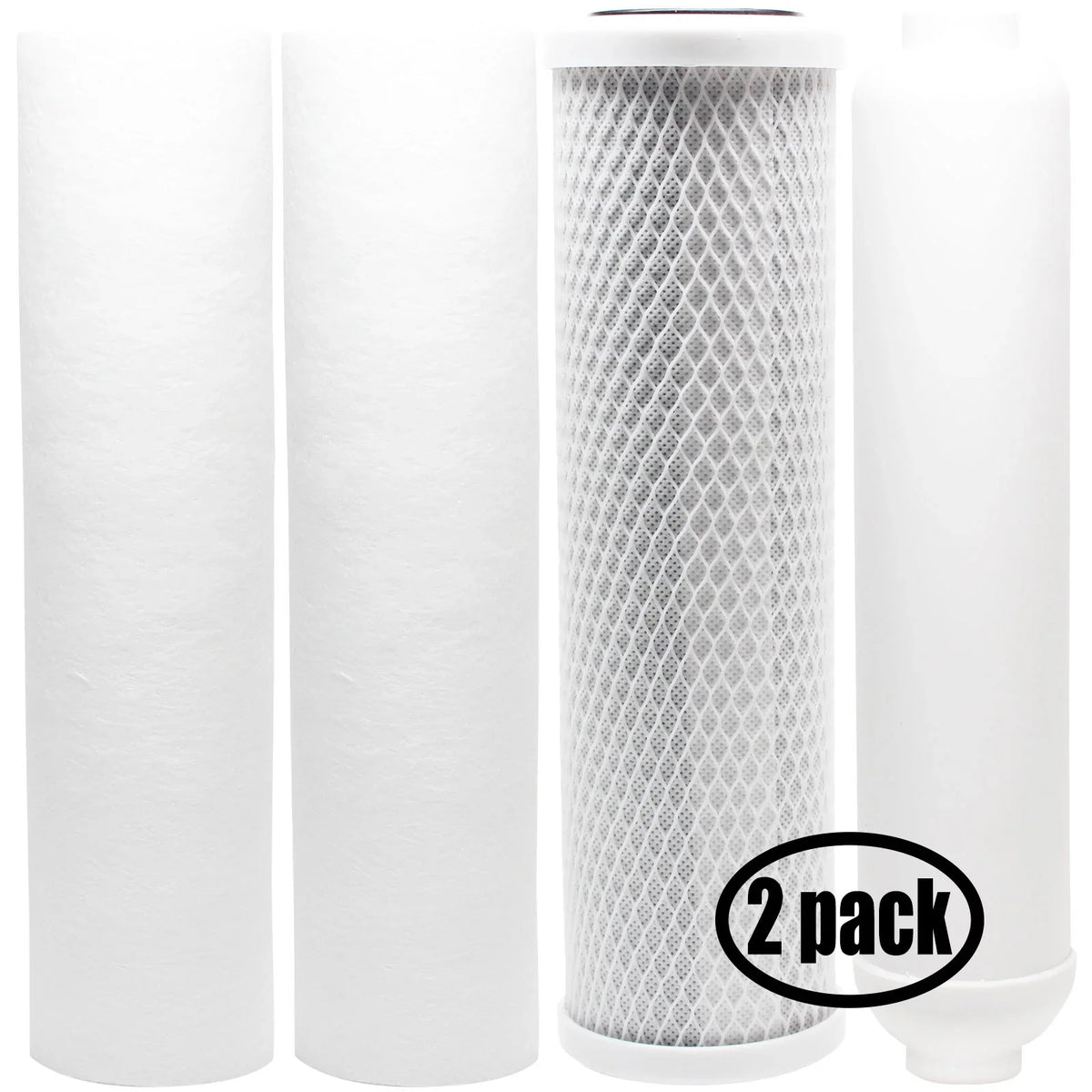 2-Pack Replacement for Filter Kit for PurePro Super380-Direct Flow RO System - Includes Carbon Block Filter, PP Sediment Filters & Inline Filter Cartridge - Denali Pure Brand