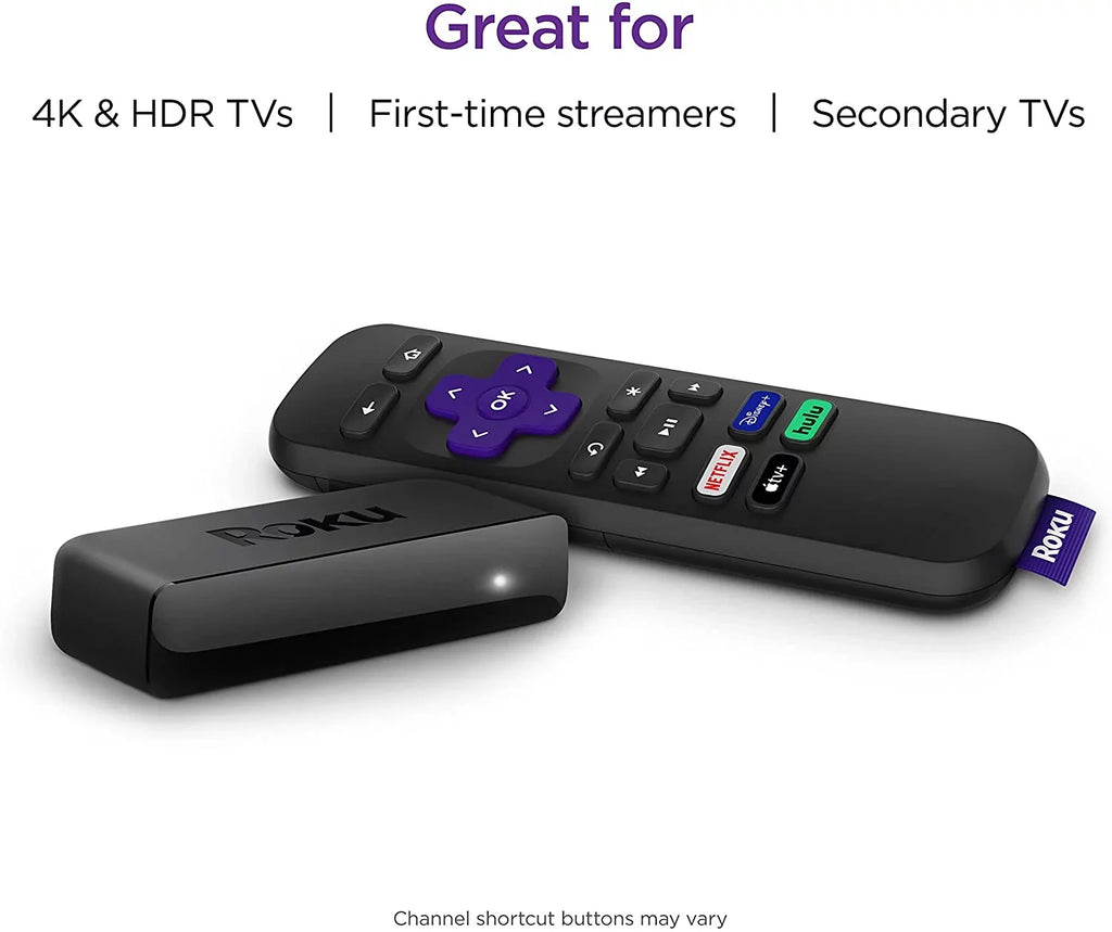 2 Pack Roku Premiere HD 4K HDR Streaming Media Player, Simple Remote and Premium HDMI Cable