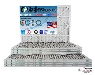 Glasfloss 16x20x1 - MERV 10 -Qty:6 - Furnace Air Filter - Made in USA (Actual Size: 15.5 x 19.5x7/8 inch)