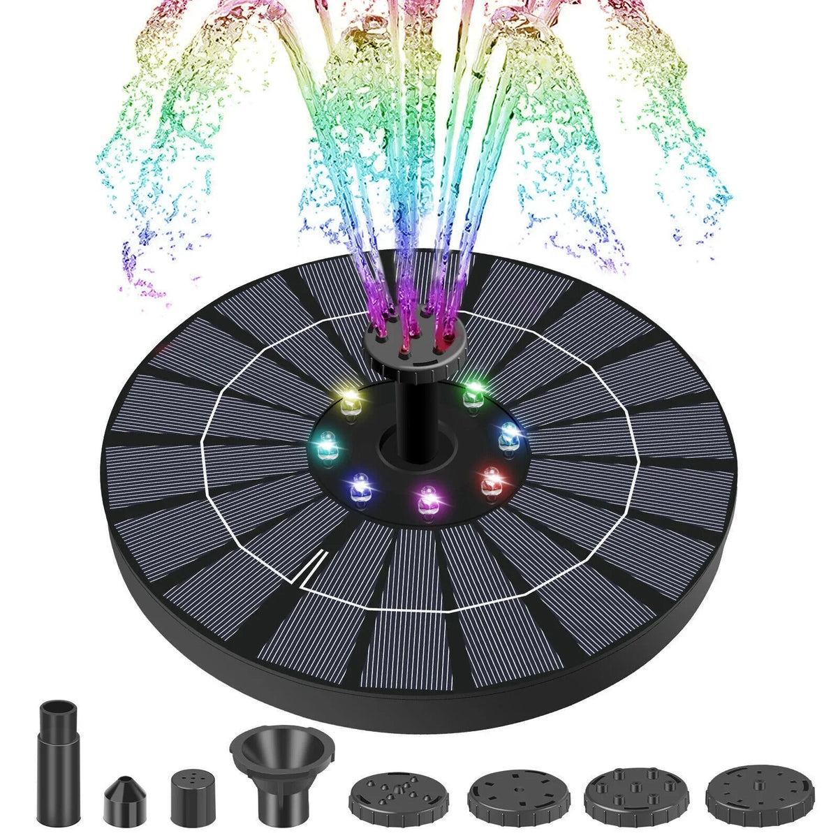 Solar Power Water Fountain Pump Bird Bath 6LED Floating Pond Pool Outdoor Garden
