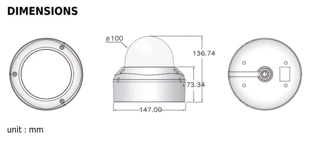Eyemax Storm Series TVI-M2664V 1080P HD-TVI Vandal DOME IR Camera 2.8-12mm Dual Power, Motorized ( Made In Korea )