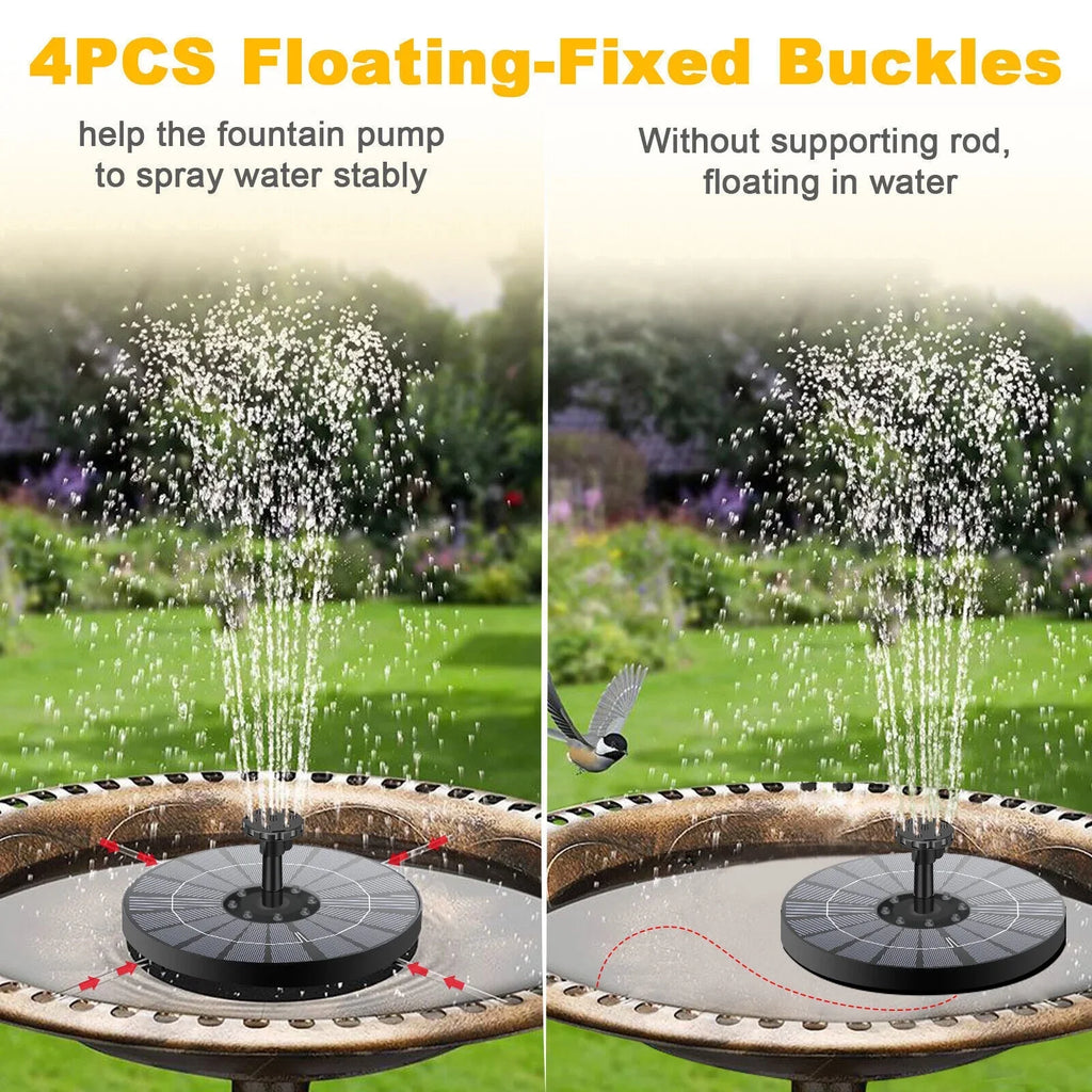 Solar Power Water Fountain Pump Bird Bath 6LED Floating Pond Pool Outdoor Garden