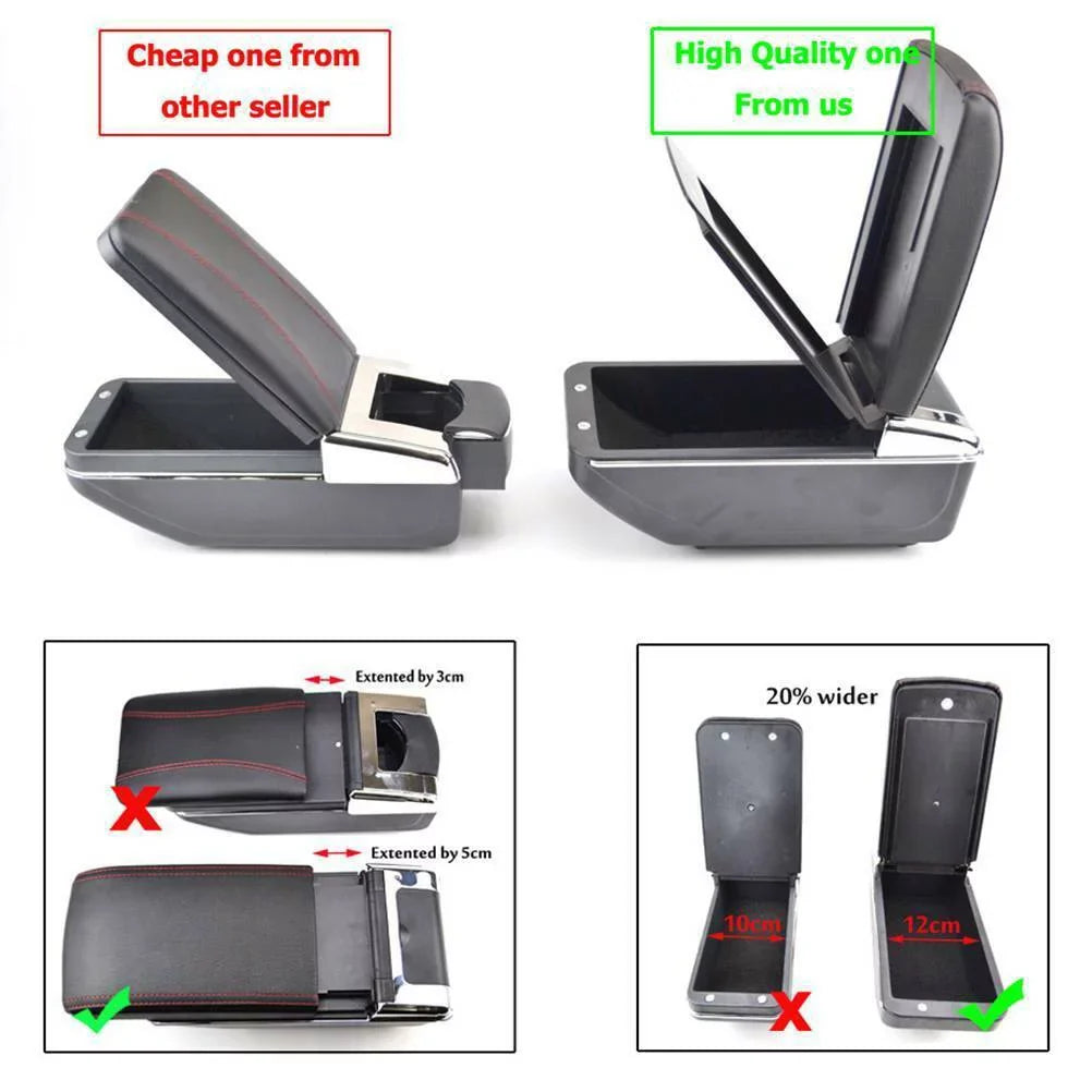 XUKEY For Honda Fit / Jazz 2002-2008 Duel Central Console Armrest Storage Compartment