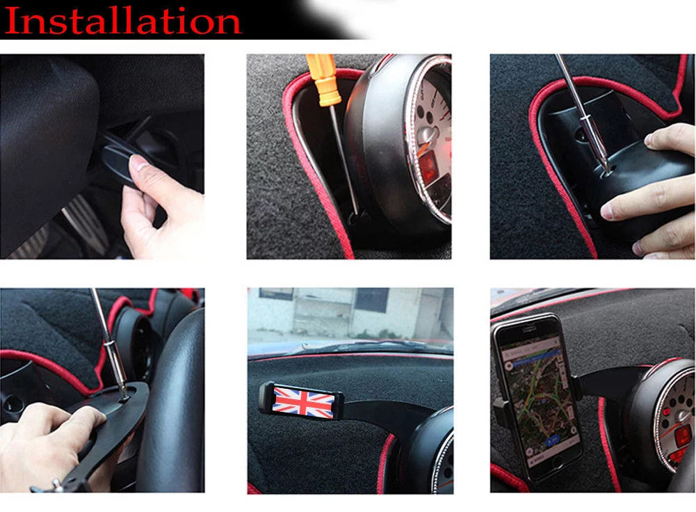 360°Rotation Car Phone Mount Cradle Holder Stand For Mini Cooper F54 F55 F56 RD