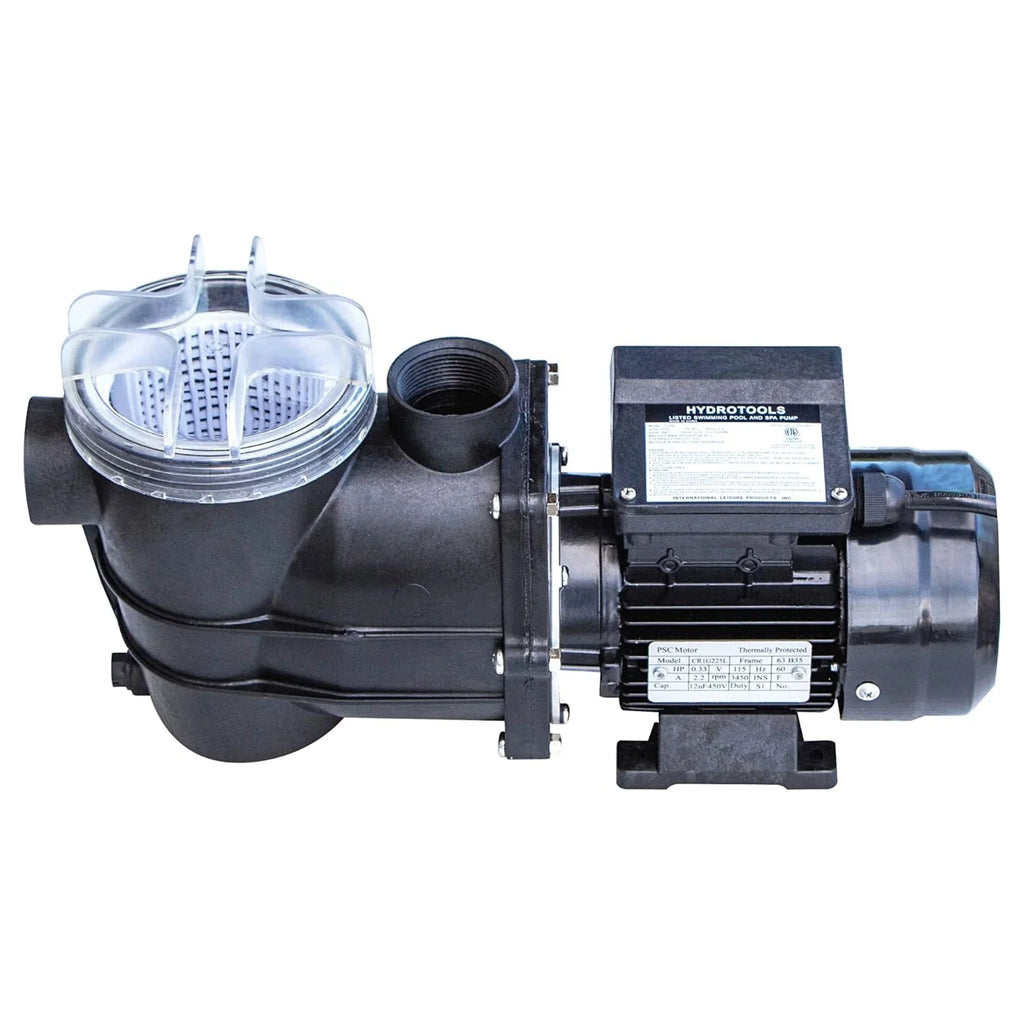 HYDROTOOLS By SWIMLINE 714061 Hydro-Flo 0.35 HP (0.45 THP) 2400 GPH ABOVE GROUND Powerful Pool Pump 1 Speed Extra Large Strainer Basket Vertical Discharge 115V Energy Saving Silent Noise DOE Certified