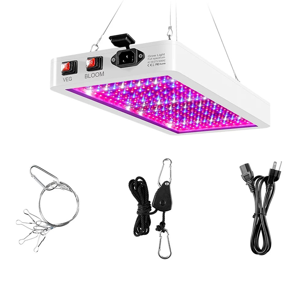 2000W Full Spectrum LED Grow Light with 312 LEDs - Indoor Plant Growing Lamp with Veg/Bloom Switch, IP65 Waterproof, Ideal for Seedlings, Flowers, Greenhouse