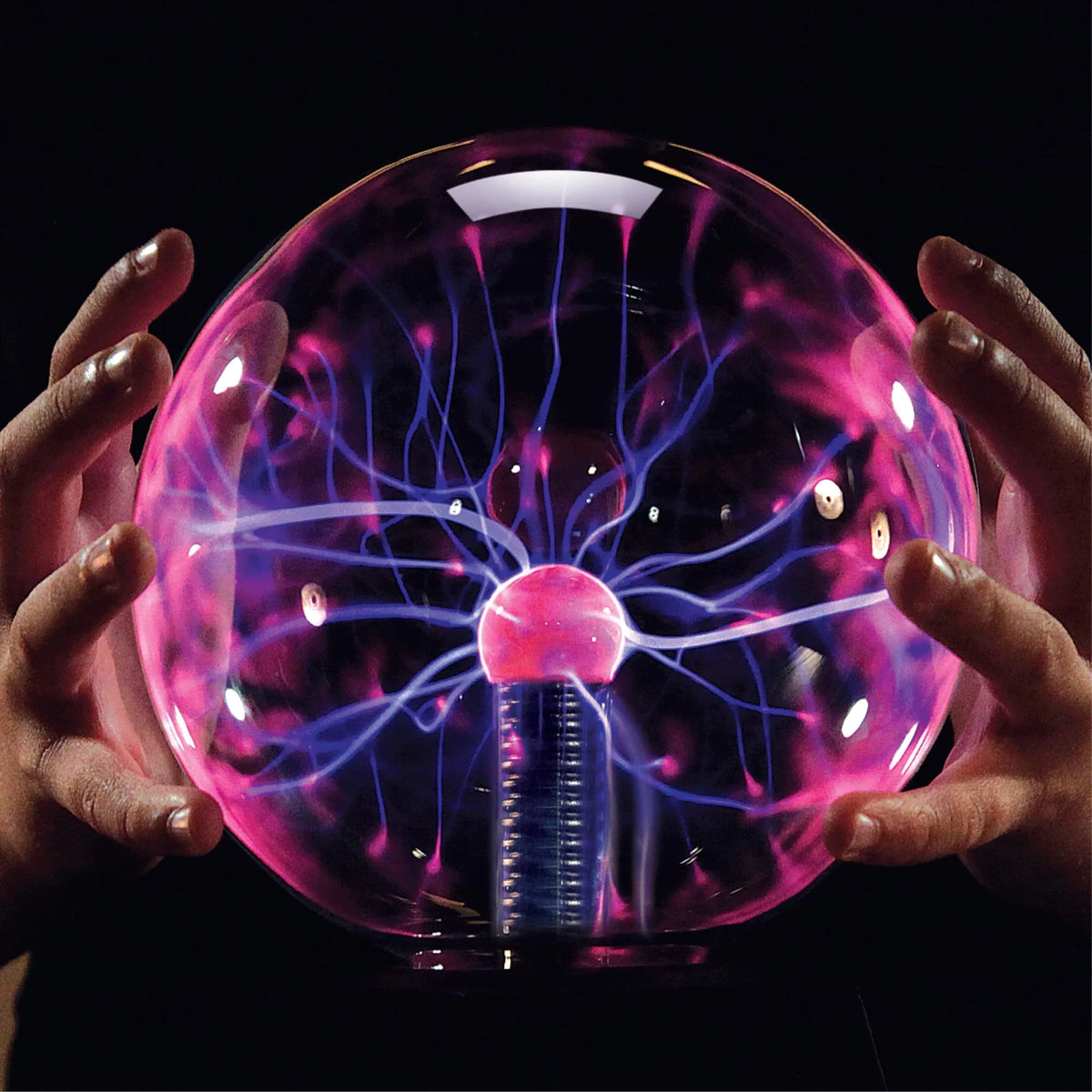 Discovery #Mindblown 6" Plasma Globe Lamp with Interactive Electric Touch and Sound Sensitive Lightning and Tesla Coil, Includes AC Adapter, Glass STEM Lava Lamp-Style Light for Desk, Kids Room
