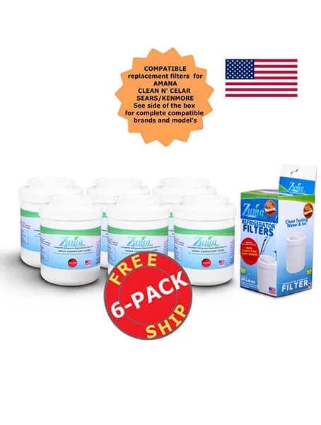 ZUMA Brand , Water and Ice Filter , Model # OPFA-RF300 , Compatible with Amana® 12527309 - 6 Pack - Made in U.S.A.