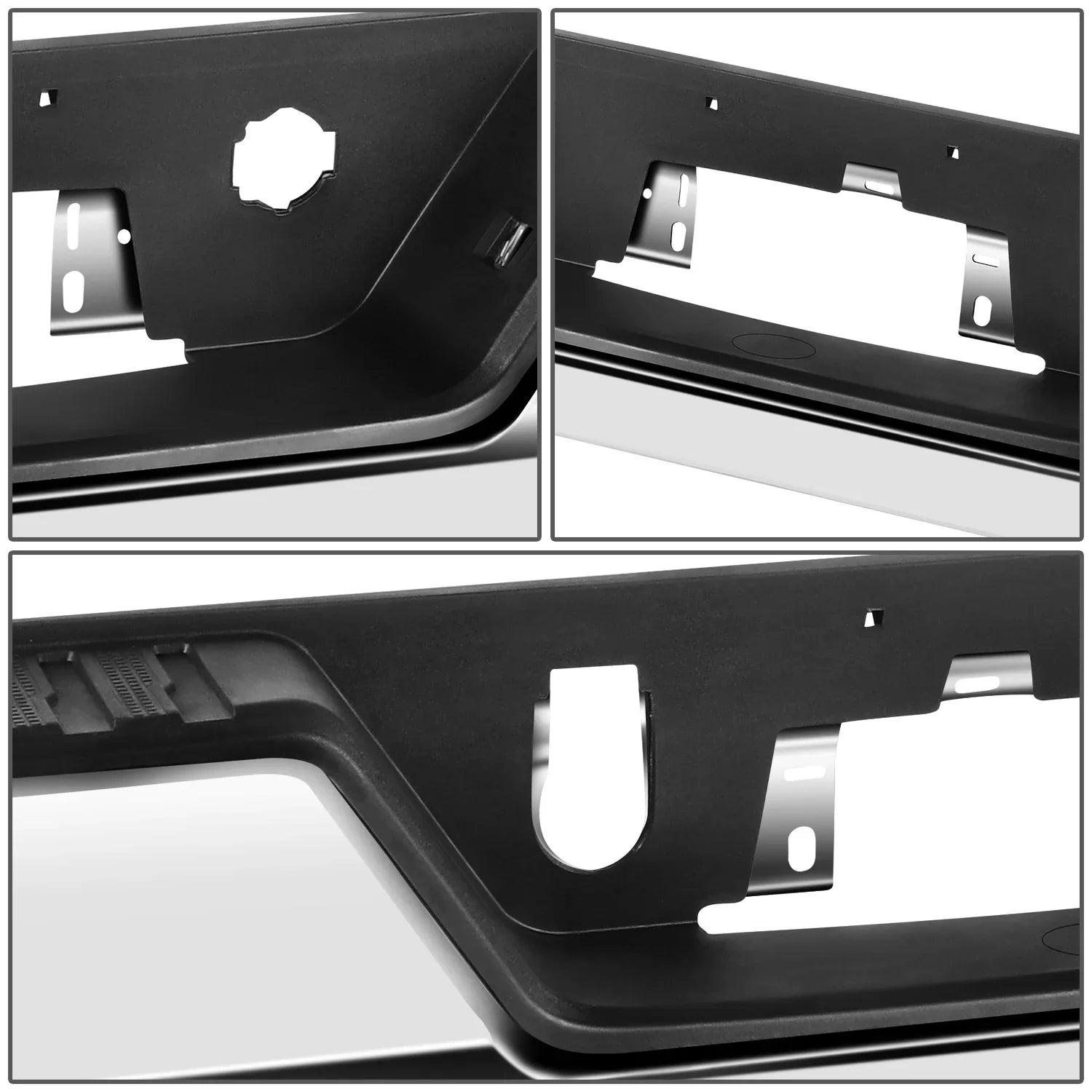 DNA Motoring STEPBUM-10067 For 2019-2023 Silverado Sierra Chrome Rear Step Bumper With Dual Exhaust Cutouts